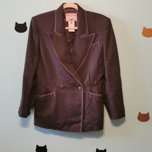 MONDI Dark Academia Blazer Grey Wool 36 - Picture 2 of 5